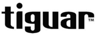 Das Bild zeigt das Wort tiguar in fetten, schwarzen Kleinbuchstaben mit einem Markensymbol in der oberen rechten Ecke.