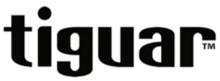Das Bild zeigt das Wort tiguar in fetten, schwarzen Kleinbuchstaben mit einem Markensymbol in der oberen rechten Ecke.